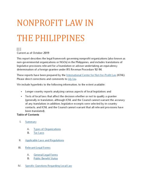 requirements for setting up a foundation in the philippines|NONPROFIT LAW IN THE PHILIPPINES .